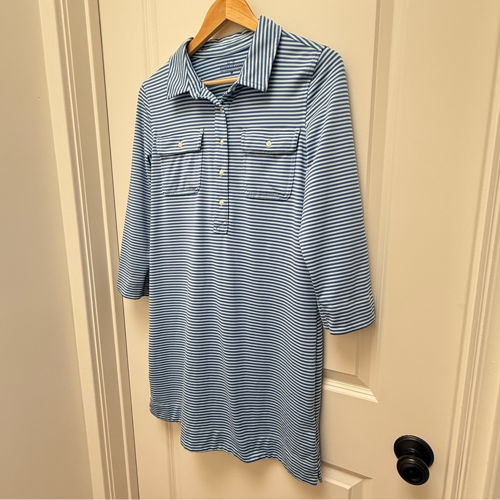 Vineyard Vines Margo Long Sleeve Shirt Dress Size M - Picture 4 of 10